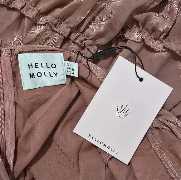 Hello Molly Blush Embroidered Dress NWT - Picture 3 of 3